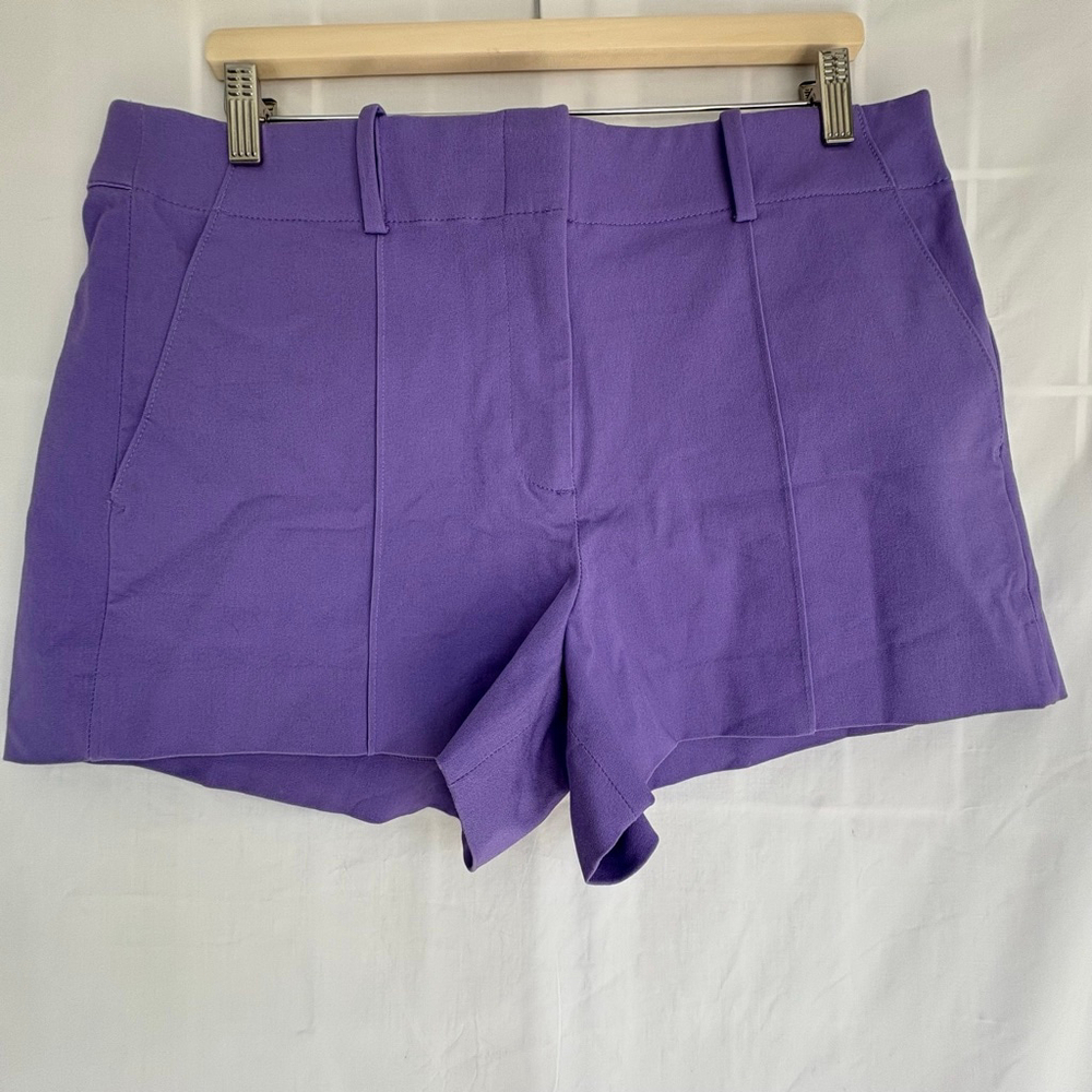NWT Women's J.Crew Pintuck suit short in bi-stretch cotton blend purple size 12